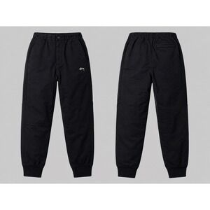 Vtg Stussy Windbreaker Jogger Men SM, 30x25.5 Mesh Breathable  Drawstring Black